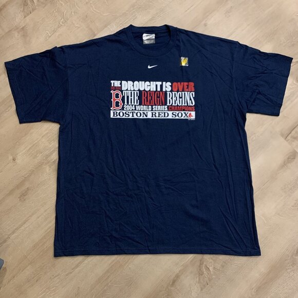Vintage Y2K Nike Team Boston Red Sox Center Swoosh 2004 World Series T-Shirt 2XL - Picture 1 of 8